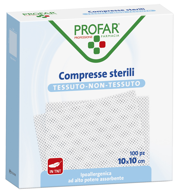 COMPRESSE IN TESSUTO NON TESSUTO 10 X 10 CM 100 PEZZI PROFAR - farmascienza.it
