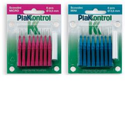 PLAKKONTROL SCOVOLINO MINI 0,6 MM 8 PEZZI + MANICO - farmascienza.it