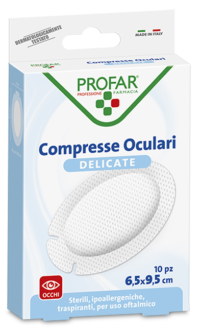 COMPRESSE OCULARI CON GARZA ANTIADERENTE 9,5X6,5 CM 10 PEZZI PROFAR - farmascienza.it