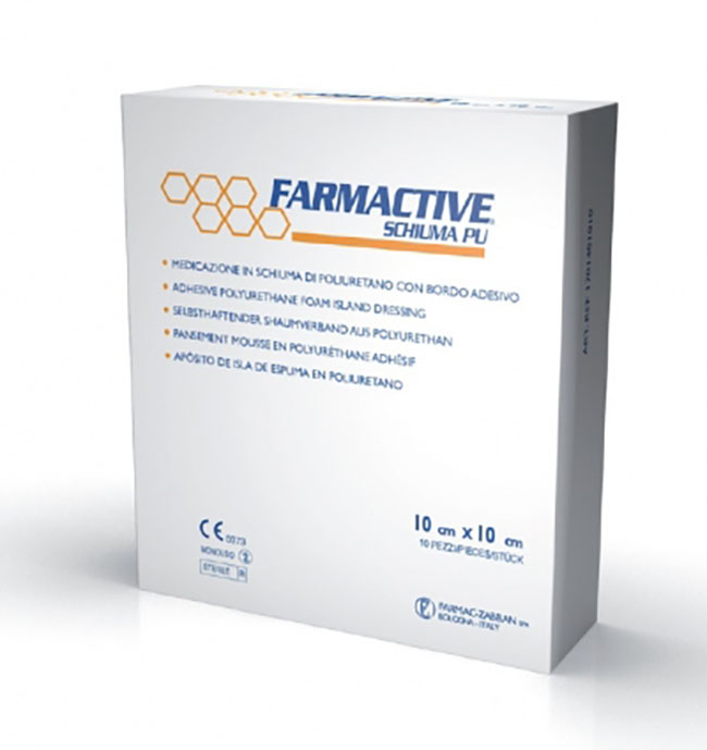 CEROTTO FARMACTIVE SCHIUMA IN POLIURETANO 10X10CM 10 PEZZI - farmascienza.it