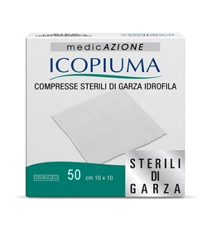 GARZA COMPRESSA IDROFILA ICOPIUMA 10X10CM 50 PEZZI - farmascienza.it