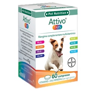 ATTIVO TABS ASTUCCIO DA 60 COMPRESSE ALTAMENTE APPETIBILI - farmascienza.it