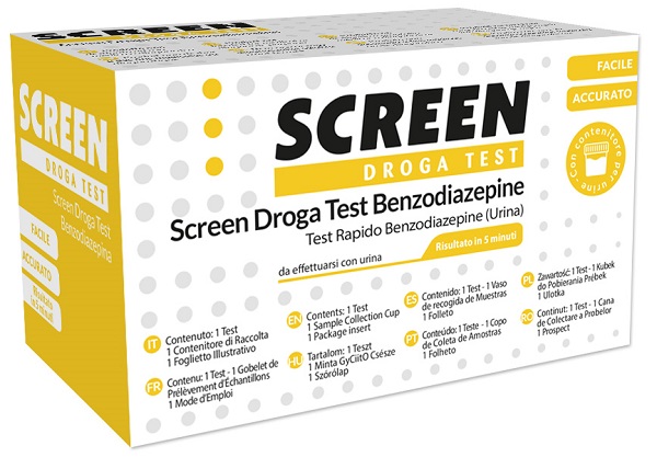 SCREEN DROGA TEST BENZODIAZEPINE TEST ANTIDROGA CON CONTENITORE URINA - farmascienza.it