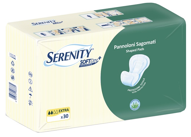 PANNOLONE PER INCONTINENZA SAGOMATO SERENITY SOFTDRY+ ALOE EXTRA 30 PEZZI - farmascienza.it