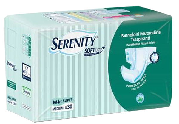 PANNOLONE PER INCONTINENZA A MUTANDINA SERENITY SOFTDRY+ ALOE SUPER MEDIUM 30 PEZZI - farmascienza.it
