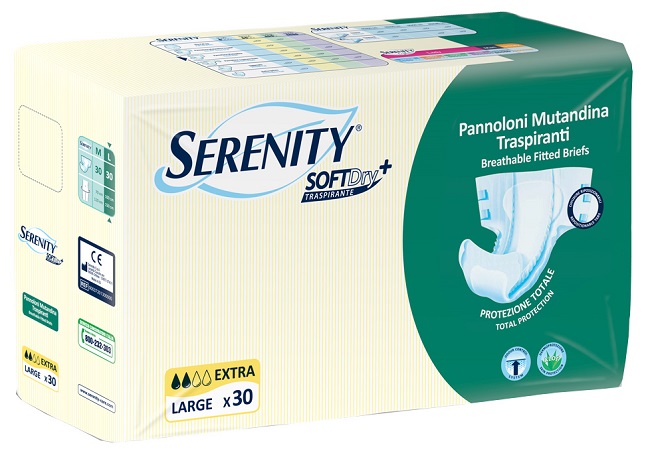PANNOLONE MUTANDINA PER INCONTINENZA SERENITY SOFTDRY+ EXTRA TAGLIA LARGE 30 PEZZI - farmascienza.it