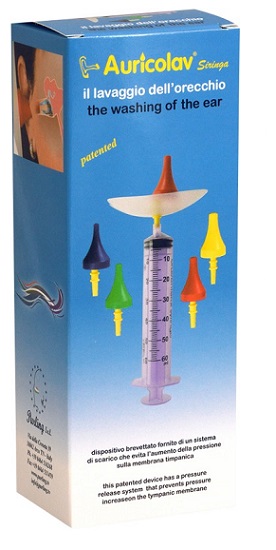 SIRINGA AURICOLAV PER LAVAGGIO AURICOLARE 1 SIRINGA + 4 DISPOSITIVI AURICOLARI - farmascienza.it
