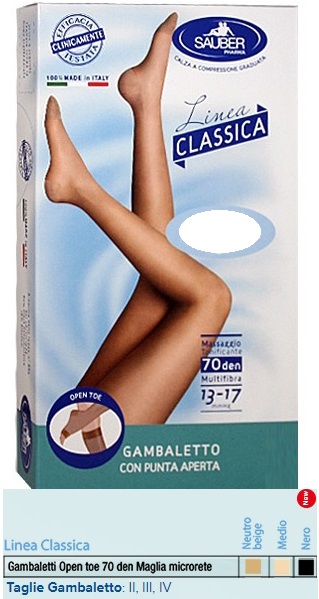 SAUBER GAMBALETTO OPEN TOE MAGLIA MICRORETE 70 DEN COLORE NEUTRO BEIGE TAGLIA 2 LINEA CLASSICA - farmascienza.it