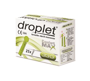 LANCETTE PUNGIDITO DROPLET COMFORT MAX GAUGE 33 25 PEZZI - farmascienza.it