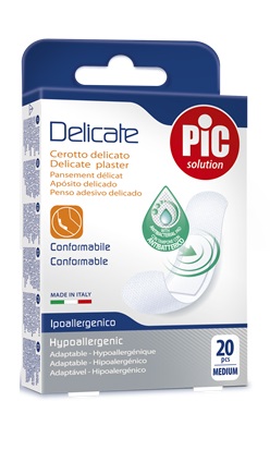 CEROTTO PIC DELICATE 19X72 MM ANTIBATTERICO 20 PEZZI - farmascienza.it
