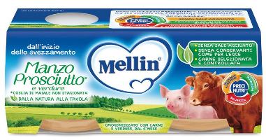 MELLIN OMOGENEIZZATO MANZO PROSCIUTTO CON VERDURE 2 PEZZI X 120 G - farmascienza.it