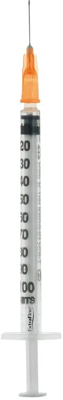 SIRINGA PER INSULINA EXTRAFINE 1ML 100 UI AGO REMOVIBILE 25 GAUGE 0,5X16 MM 1 PEZZO - farmascienza.it