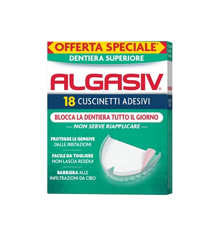 ALGASIV ADESIVO PER PROTESI DENTARIA SUPERIORE 15 PEZZI OFFERTA SPECIALE + 3 PEZZI - farmascienza.it