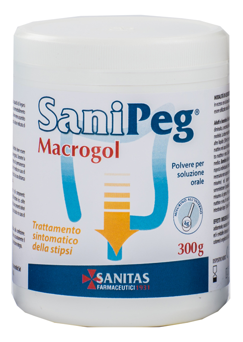 SANIPEG MACROGOL POLVERE PER SOLUZIONE ORALE BARATTOLO 300 G - farmascienza.it