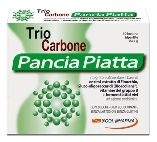 TRIOCARBONE PANCIA PIATTA 10 BUSTINE BIPARTITE 4 G - farmascienza.it