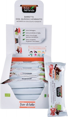 BARRETTA BIO QUINOA AMARANTO GOJI RICOPERTA CIOCCOLATO FONDENTE 30 G - farmascienza.it