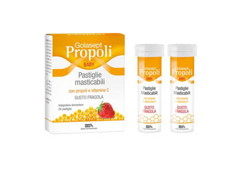 GOLASEPT PROPOLI BABY 24 COMPRESSE MASTICABILI FRAGOLA - farmascienza.it