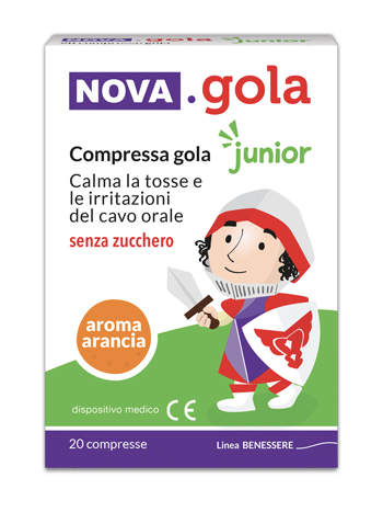 NOVA GOLA JUNIOR ARANCIA 20 COMPRESSE SENZA ZUCCHERO - farmascienza.it