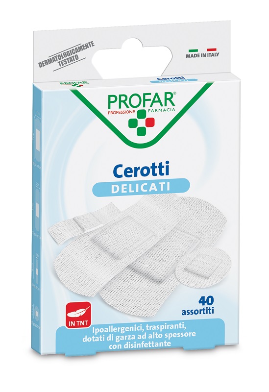 CEROTTO TESSUTO NON TESSUTO DELICATO ASSORTITI 40 PEZZI PROFAR - farmascienza.it