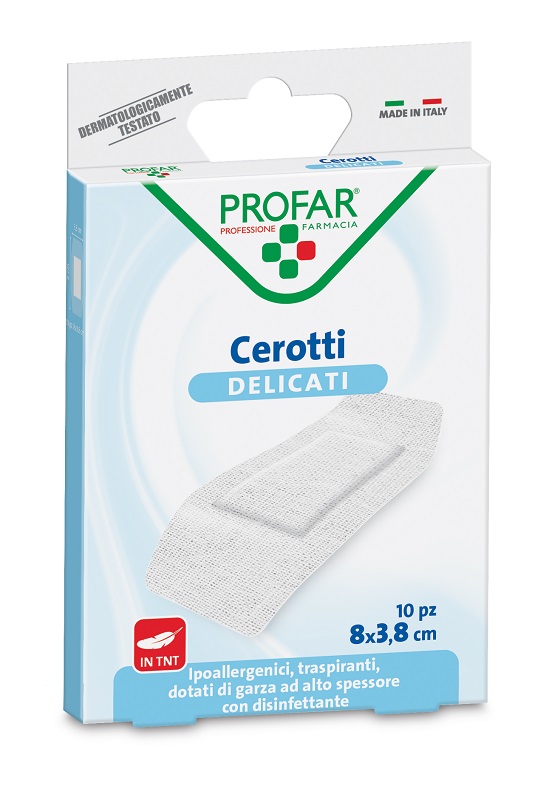 CEROTTO TESSUTO NON TESSUTO DELICATO SUPER 8X3,8 CM 10 PEZZI PROFAR - farmascienza.it