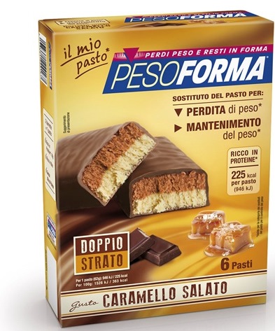 PESOFORMA BARRETTA AL CARAMELLO SALATO 12 PEZZI DA 31 G - farmascienza.it