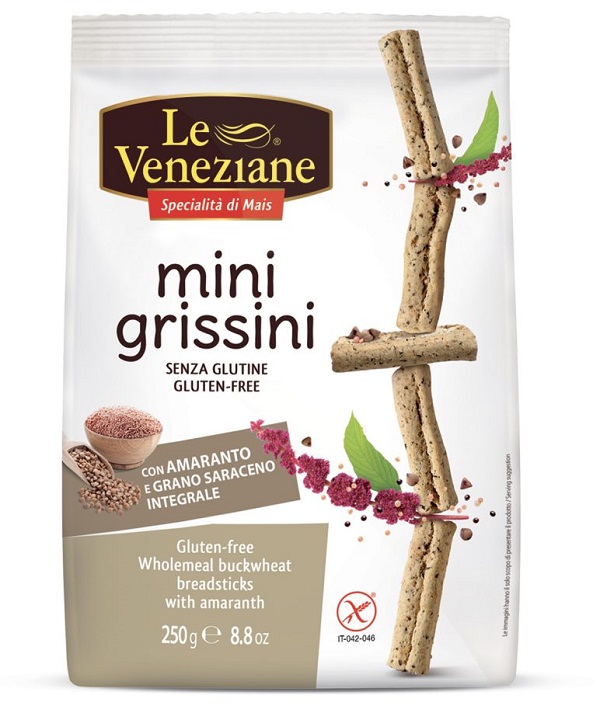 LE VENEZIANE MINIGRISSINI GRANO SARACENO INTEGRALE CON AMARANTO 250 G - farmascienza.it