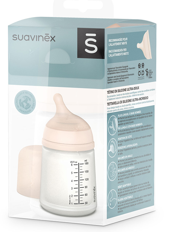 SUAVINEX ZERO ZERO BIBERON SPECIALE ALLATTAMENTO DA 180ML TAGLIA UNICA - farmascienza.it