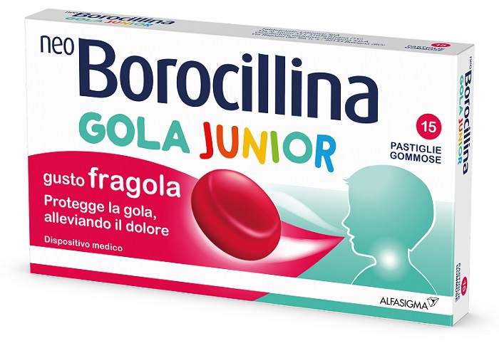 NEOBOROCILLINA GOLA JUNIOR 15 PASTIGLIE GUSTO FRAGOLA - farmascienza.it
