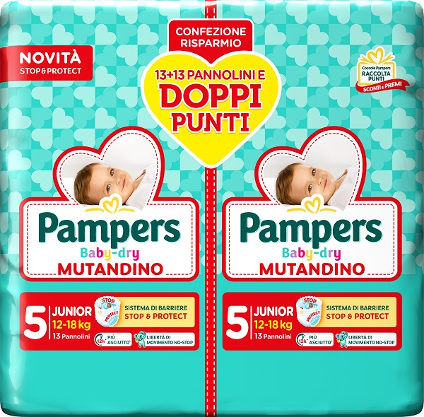 PAMPERS BABY DRY PANNOLINO MUTANDINA JUNIOR DUO 26 PEZZI - farmascienza.it
