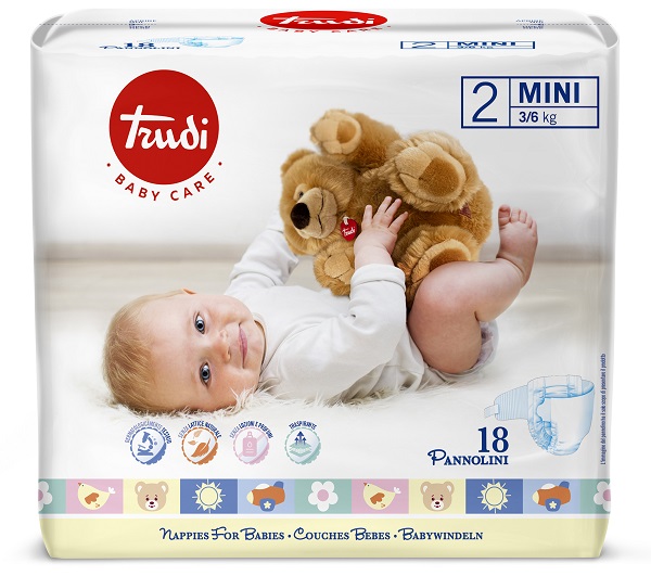 TRUDI BABY CARE PANNOLINO PER BAMBINI MINI 3/6KG 18 PEZZI - farmascienza.it