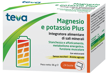 MAGNESIO POTASSIO PLUS TEVA 24 BUSTINE SENZA ZUCCHERI AROMA AGRUMI - farmascienza.it