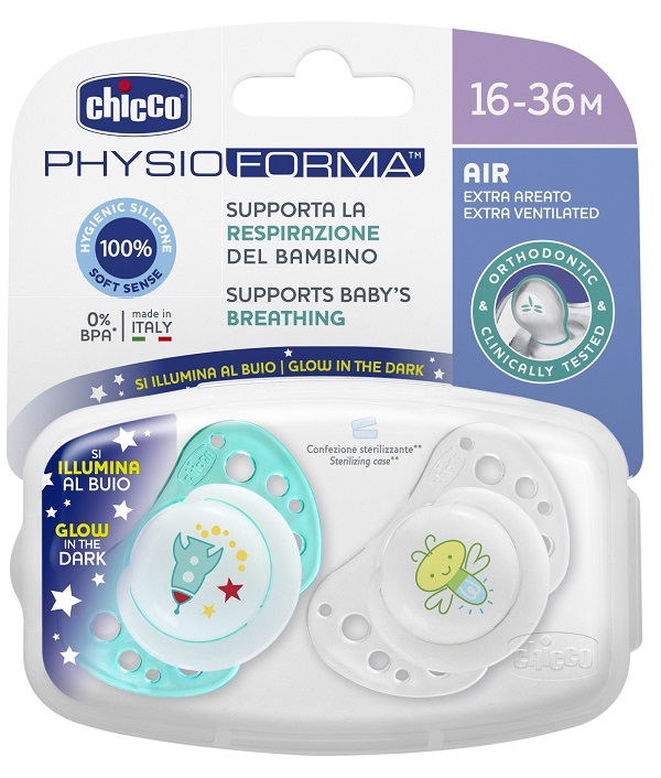 CHICCO SUCCHIETTO AIR LUMI IN SILICONE 16-36 MESI 2 PEZZI - farmascienza.it