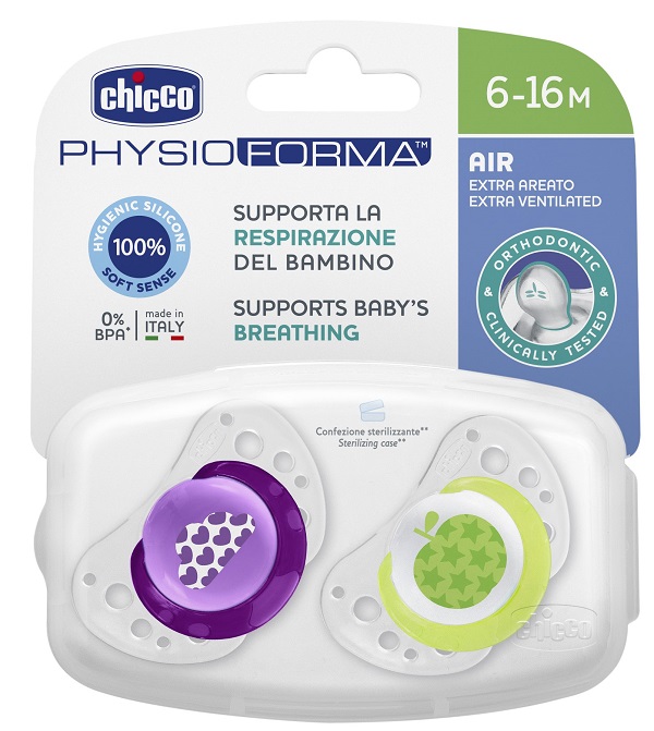 CHICCO SUCCHIETTO AIR GIRL IN SILICONE 6-16 MESI 2 PEZZI - farmascienza.it