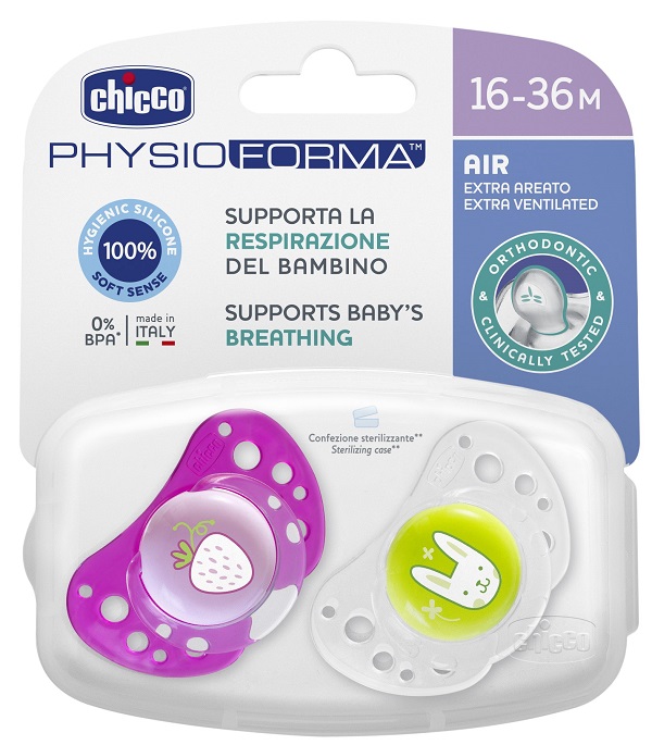 CHICCO SUCCHIETTO AIR GIRL IN SILICONE 16-36 MESI 2 PEZZI - farmascienza.it