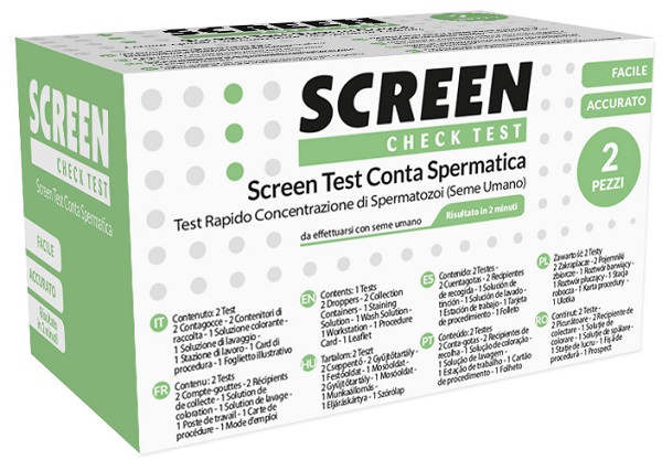 KIT PER L'INDIVIDUAZIONE DI CONTA SPERMATICA 2 PEZZI FERTILITA' MASCHILE SCREEN TEST CONTA SPERMATICA - farmascienza.it