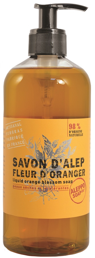 SAPONE DI ALEPPO LIQUIDO FIORI D'ARANCIO SAVON D'ALEP LIQUIDE FLEUR D'ORANGER ALEPPO SOAP 500 ML - farmascienza.it