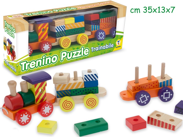 TRENINO PUZZLE IN LEGNO TRAINABILE - farmascienza.it