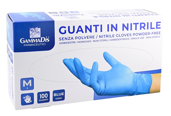 GUANTI NITRILE SENZA POLVERE SMALL 100 PEZZI GAMMADIS - farmascienza.it
