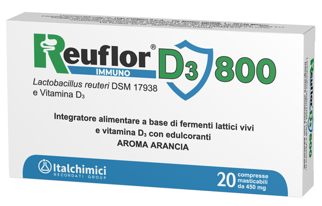 REUFLOR D3 800 20 COMPRESSE MASTICABILI AROMA ARANCIA - farmascienza.it