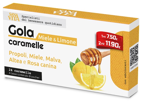 SANAVITA GOLA MIELE & LIMONE 24 CARAMELLE - farmascienza.it