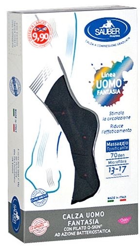 SAUBER CALZA UOMO FANTASIA Q-SKIN 70 DEN BLU POIS ROSSI TAGLIA P PROMO - farmascienza.it