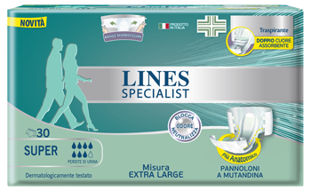 PANNOLONE MUTANDA LINES SPECIALIST EXTRALARGE SUPER 30 PEZZI - farmascienza.it