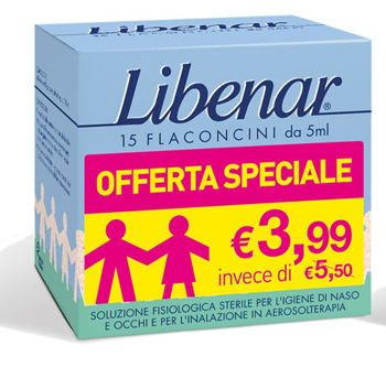 LIBENAR 15 FLACONCINI SOLUZIONE ISOTONICA 5 ML TAGLIO PREZZO - farmascienza.it