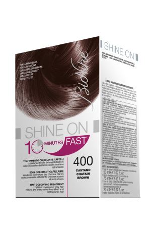BIONIKE SHINE ON FAST TRATTAMENTO COLORANTE CAPELLI CASTANO 400 60 ML + TUBO 60 ML - farmascienza.it