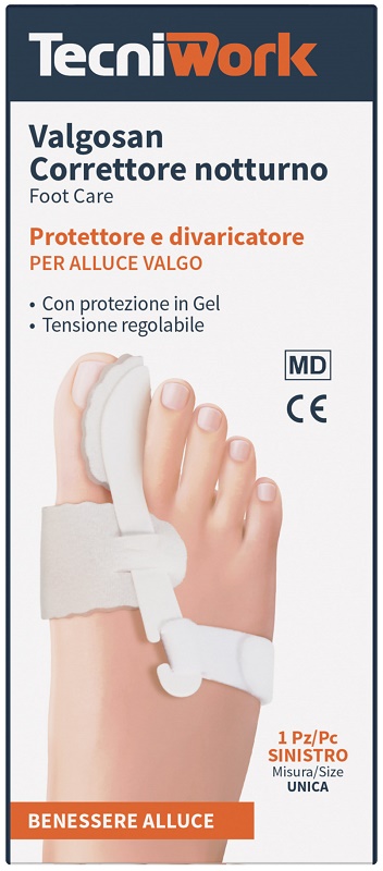 CORRETTORE NOTTURNO PER ALLUCE VALGO SINISTRO MISURA UNICA VALGOSAN 1 PEZZO - farmascienza.it