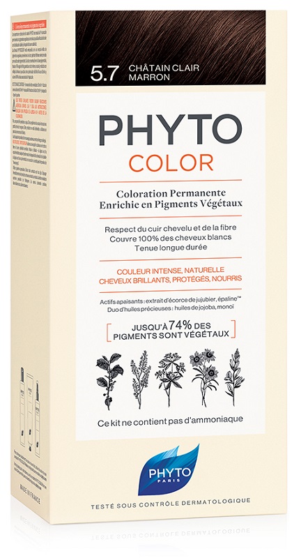 PHYTOCOLOR 5,7 CASTANO CHIARO TAB LATTE + CREMA + MASCHERA + 1 PAIO DI GUANTI - farmascienza.it