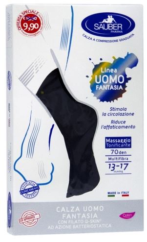 SAUBER CALZA UOMO FANTASIA Q-SKIN 70 DEN BLU POIS GIALLO E PETROLIO TAGLIA M PROMO - farmascienza.it