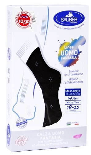 SAUBER CALZA UOMO FANTASIA Q-SKIN 70 DEN BLU DOPPIO POIS GRIGIO TAGLIA G PROMO - farmascienza.it