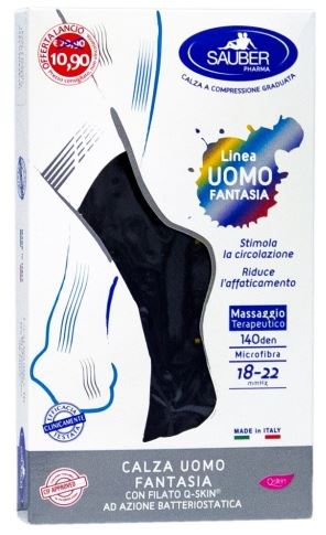 SAUBER CALZA UOMO FANTASIA Q-SKIN 140 DEN BLU POIS GIALLO E PETROLIO TAGLIA G PROMO - farmascienza.it