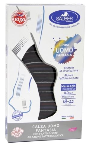 SAUBER CALZA UOMO FANTASIA Q-SKIN 140 DEN BLU RIGA BIANCA DENIM BORDEAUX TAGLIA P PROMO - farmascienza.it